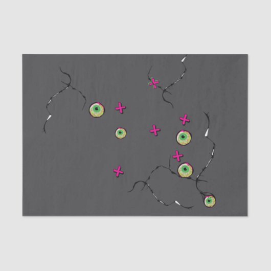 Delicateus Ghoulish Funky Fun Zombie XOXO Tissuepapier (Voorkant)