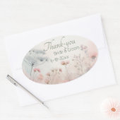 Delicaticate Queen Anne's Lace Wedding Thank-you  Ovale Sticker (Envelop)