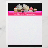 DELICIEUZE CUPCAKES DESERT SHOP, Pink, Fuchsia Whi (Voorkant / Achterkant)