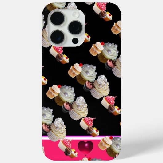 DELICIEUZE CUPCAKES DESERT SHOP, Pink, Fuchsia Whi Case-Mate iPhone Case (Achterkant)