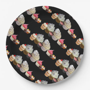 DELICIEUZE CUPCAKES DESERT SHOP, Pink, Fuchsia Whi Papieren Bordje