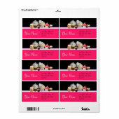 DELICIEUZE CUPCAKES DESERT SHOP, Roze Black Fuchsi Etiket (Full Sheet)
