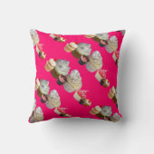 DELICIEUZE CUPCAKES DESERT SHOP, Roze Black Fuchsi Kussen (Achterkant)