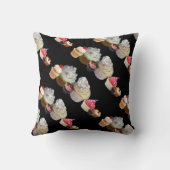 DELICIEUZE CUPCAKES DESERT SHOP, Roze Black Fuchsi Kussen (Achterkant)