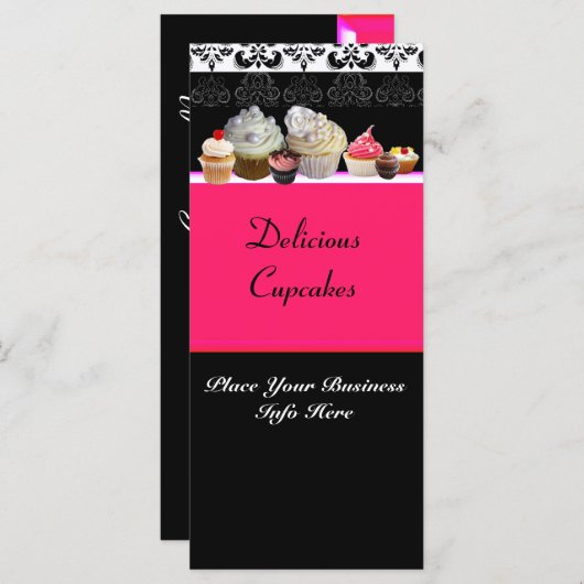 DELICIEUZE CUPCAKES DESERT SHOP, Roze Fuchsia Blac (Voorkant / Achterkant)