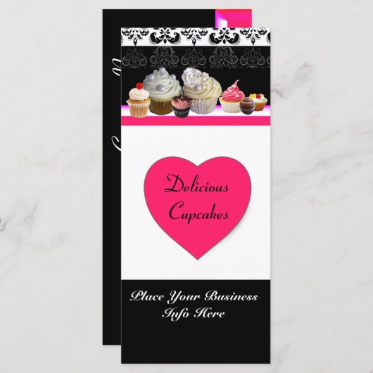 DELICIEUZE CUPCAKES DESERT SHOP, Roze Fuchsia Blac (Voorkant / Achterkant)