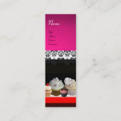 DELICIEUZE CUPCAKES DESERT SHOP, Roze Paars Violet Mini Visitekaartje (Voorkant)