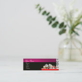 DELICIEUZE CUPCAKES DESERT SHOP, Roze Paars Violet Mini Visitekaartje (Staand voorkant)