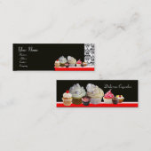 DELICIEUZE CUPCAKES DESERT SHOP, Roze Paars Violet Mini Visitekaartje (Voorkant / Achterkant)