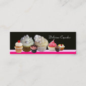DELICIEUZE CUPCAKES DESERT SHOP, Roze Paars Violet Mini Visitekaartje (Achterkant)