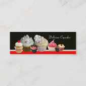 DELICIEUZE CUPCAKES DESERT SHOP, Roze Paars Violet Mini Visitekaartje (Achterkant)