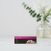 DELICIEUZE CUPCAKES DESERT SHOP, Roze Paars Violet Mini Visitekaartje (Staand voorkant)