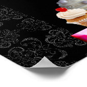 DELICIEUZE CUPCAKES DESERT SHOP, Roze Paars Violet Poster (Hoek)