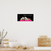 DELICIEUZE CUPCAKES DESERT SHOP, Roze Paars Violet Poster (Keuken)