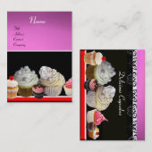 DELICIEUZE CUPCAKES DESERT SHOP, Roze Paars Violet Visitekaartje (Voorkant / Achterkant)