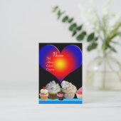 DELICIEUZE CUPCAKES WOESTIJNWINKEL Blauwe Rode Har Visitekaartje (Staand voorkant)