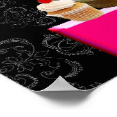 DELICIEUZE CUPCAKES WOESTIJNWINKEL, Roze Paars Vio Poster (Hoek)