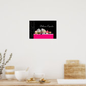 DELICIEUZE CUPCAKES WOESTIJNWINKEL, Roze Paars Vio Poster (Keuken)