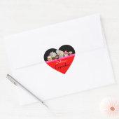 DELICIEUZE KAPITEIN BIRTHDAY PARTIJ, rood roze zwa Hart Sticker (Envelop)