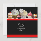 DELICIEUZE KAPITEIN BIRTHDAY PARTIJ, rood roze zwa Kaart (Achterkant)