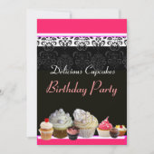 DELICIEUZE KAPITEIN BIRTHDAY PARTIJ, rood roze zwa Kaart (Voorkant)