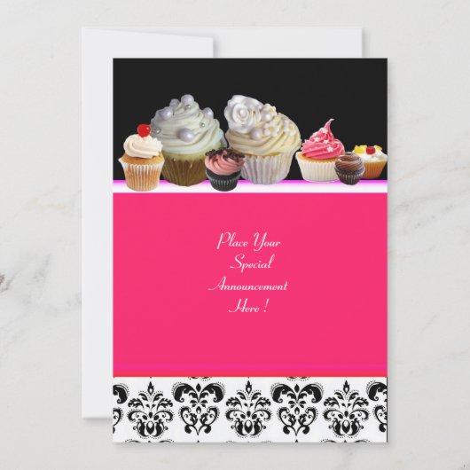 DELICIEUZE KAPITEIN BIRTHDAY PARTIJ, rood roze zwa Kaart (Achterkant)