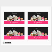 DELICIEUZE KAPITEIN BIRTHDAY PARTIJ, rood roze zwa Rechthoekige Sticker (Vel)
