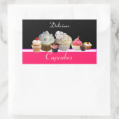 DELICIEUZE KAPITEIN BIRTHDAY PARTIJ, rood roze zwa Rechthoekige Sticker (Tas)