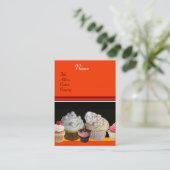 DELICIEUZE KOPEN DESERT SHOP, Oranje geel Visitekaartje (Staand voorkant)