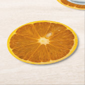 DELICIEUZE ORANJE SLICE RONDE KARTONNEN ONDERZETTER (Gebogen)