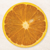 DELICIEUZE ORANJE SLICE RONDE KARTONNEN ONDERZETTER (Voorkant)