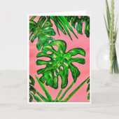 Deliciosa Monstera in roze Kaart<Blank Inside> (Voorkant)