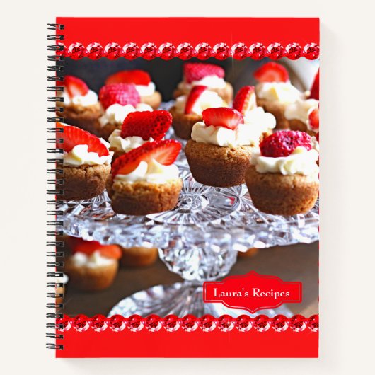 Delicious aardbeien Cupcakes Dessert Recipe Notitieboek (Voorkant)
