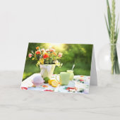 Delicious aardbeienbrood en Lemon Tea Drink Kaart (Voorkant)