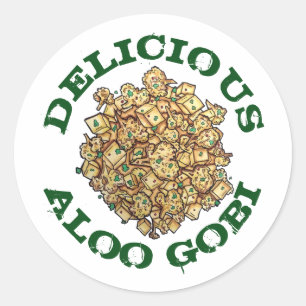 Delicious Aloo Gobi Indian Food Cauliflower Curry Ronde Sticker