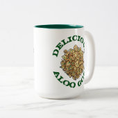 Delicious Aloo Gobi Indian Food Cauliflower Curry Tweekleurige Koffiemok (Voorkant rechts)