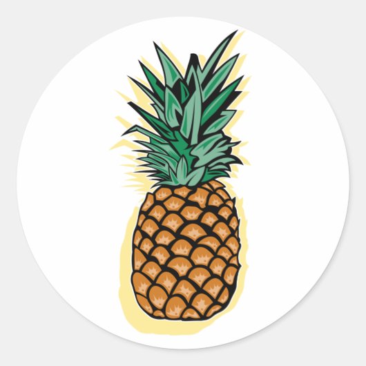 Delicious ananas ronde sticker (Voorkant)