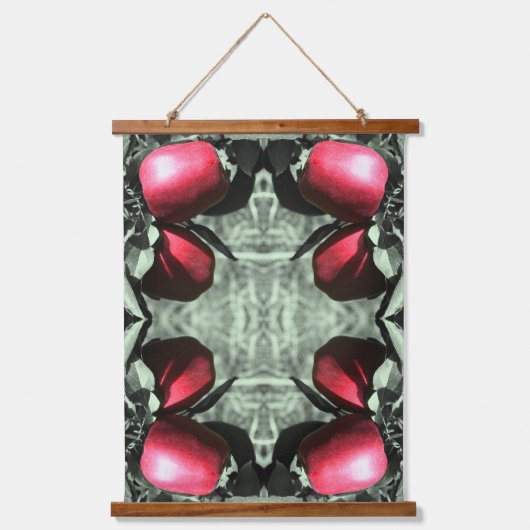 Delicious appels op boom partiële kleur Abstract Hangend Wandkleed (Voorkant)
