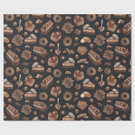 Delicious Assortment of Chocolate Trees Cadeaupapier (Vlak)