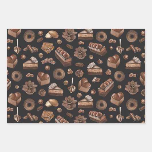 Delicious Assortment of Chocolate Trees Inpakpapier Vel (Voorkant 3)