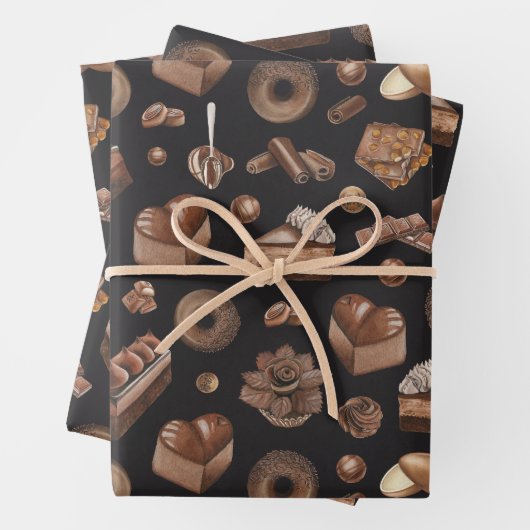 Delicious Assortment of Chocolate Trees Inpakpapier Vel (In situ)