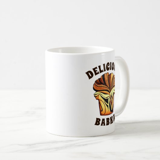 Delicious Babka Chocolate Bread Loaf Jewish Bakery Koffiemok (Voorkant rechts)