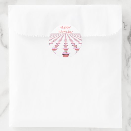Delicious Birthday Cupcakes Ronde Sticker (Tas)