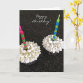 Delicious Bloem Cupcakes met Kaarsen Kaart (Gele Bloem)