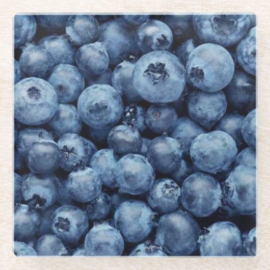 Delicious Blueberries Glazen Onderzetter (Voorkant)