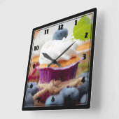 Delicious Blueberry Cupcake met hipped Cream Vierkante Klok (Hoek)