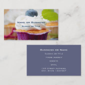 Delicious Blueberry Cupcake met hipped Cream Visitekaartje (Voorkant / Achterkant)
