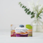 Delicious Blueberry Cupcake met hipped Cream Visitekaartje (Staand voorkant)