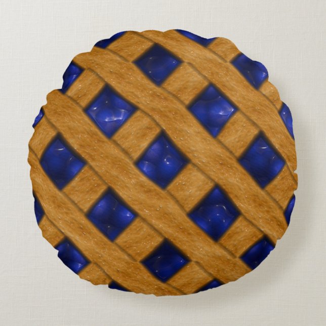 Delicious Blueberry Pie Rond Kussen (Voorkant)