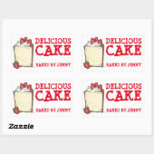 Delicious Cake Bked by Gepersonaliseerd bakken Sti Rechthoekige Sticker (Vel)